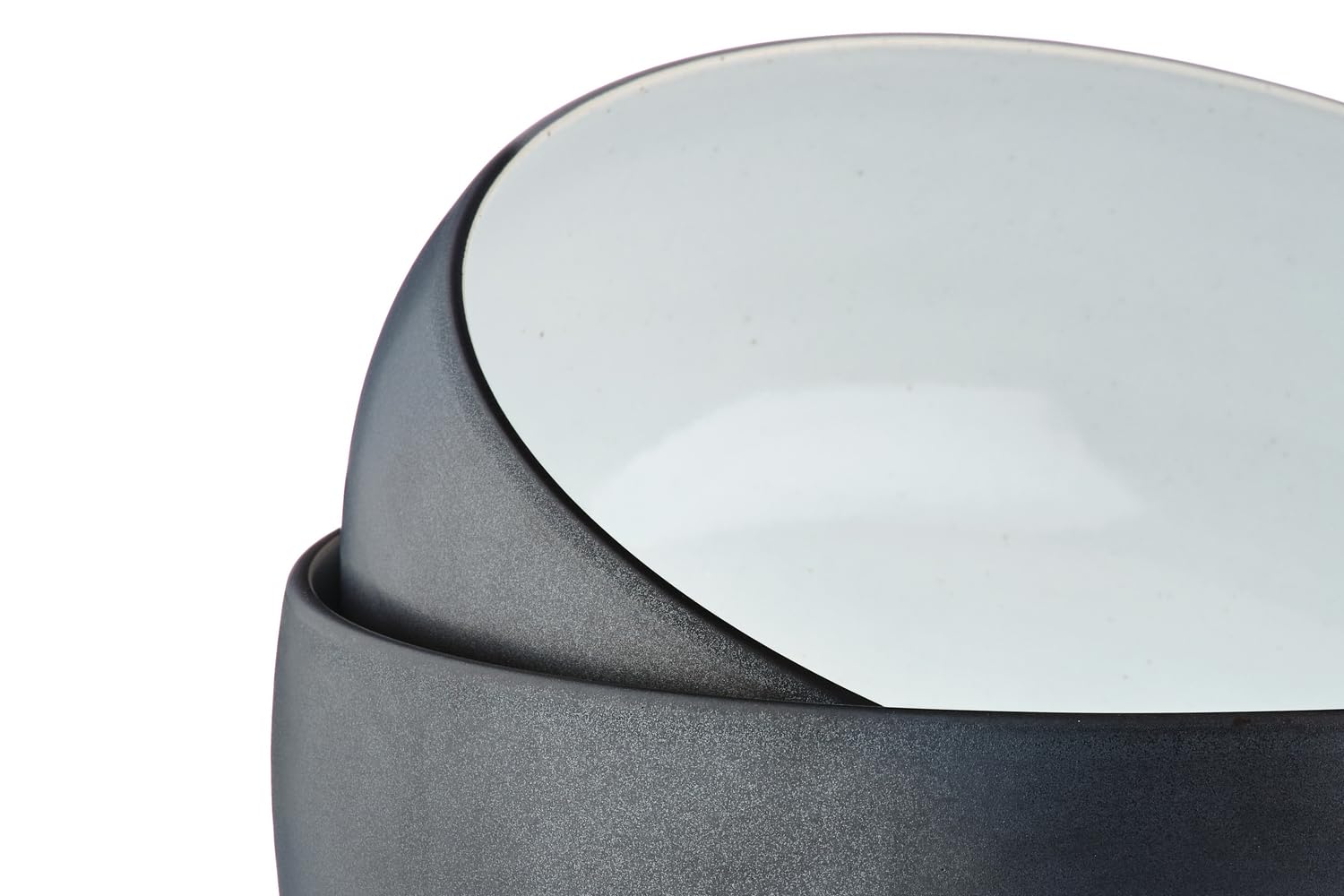 BJORN GOURMET Geschirrset – 36-teiliges Service für 4 Personen, modernes Geschirr Set mit Tellern, Schalen & Tassen, Design Schwarz Onyx & Weiß