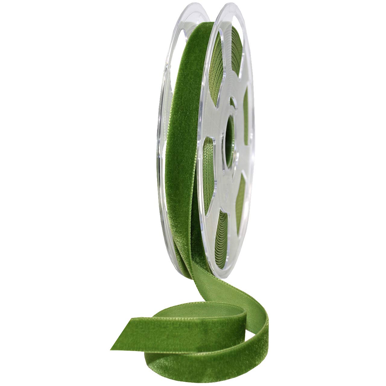 Morex Ribbon Nylvalour Velvet Ribbon fabric, 5/8" x 11 Yd, Willow