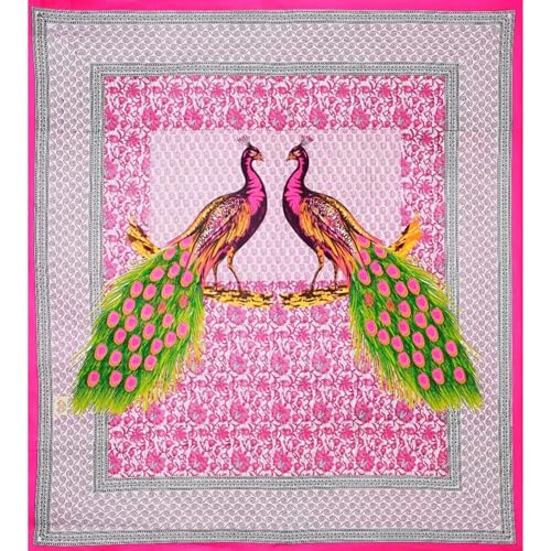 Image of Cotton Bedsheet (Pink, Double, Animal Print) - Attractive Animal Print Design, Durable Cotton, Soft Feel for Comfortable Sleep