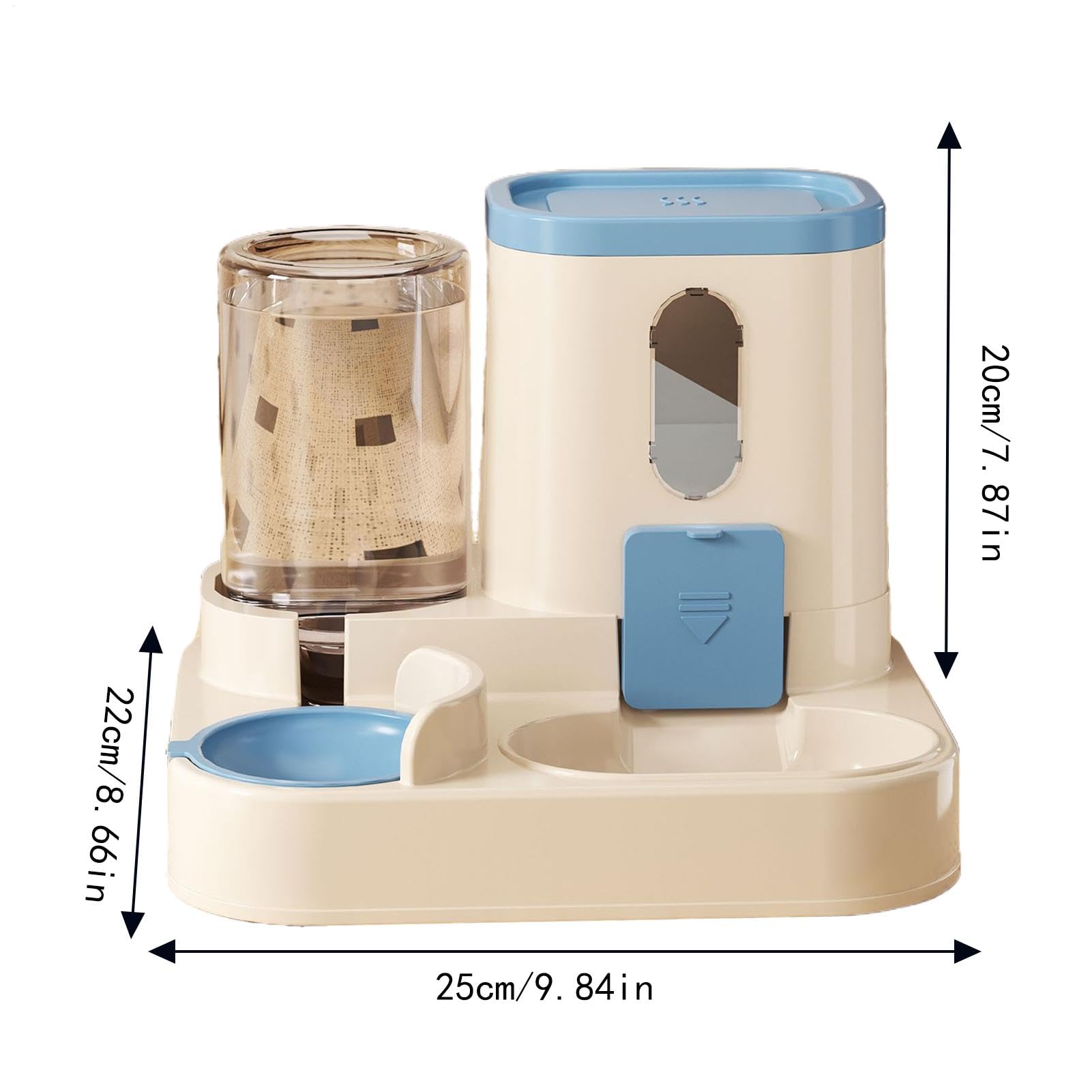 Distributore automatico di cibo, ciotola per l'alimentazione del gatto, Dispenser automatico di acqua, Set di alimentazione per animali domestici, Abbeveratoio per gatti, Abbeveratoio per alimenti per