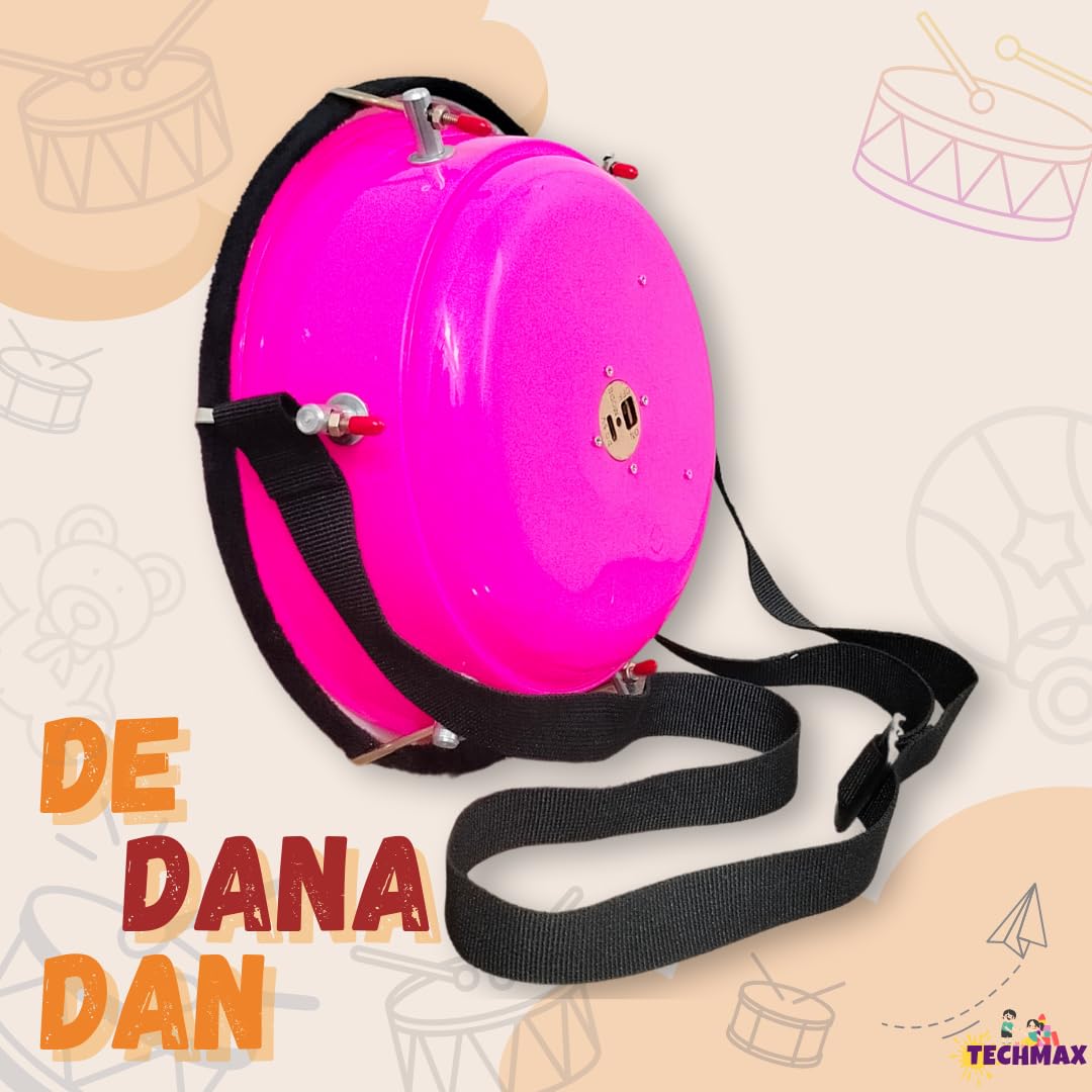 Lighting Dholak Tasha - Sensor Based - Rechargeable (Pink - Single Side - 9INCH) 3