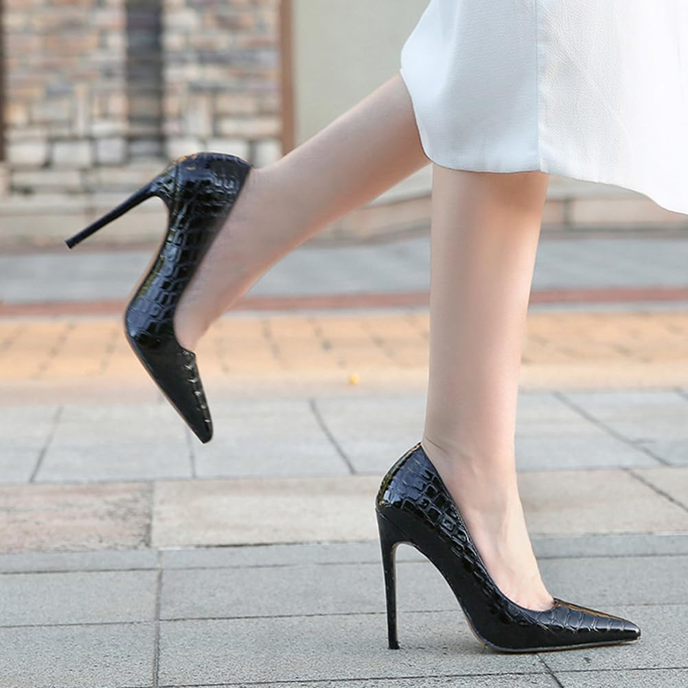 Tacchi Alti da 12 cm per Donna | Décolleté a Punta con Tacco a Spillo e Design Slip-on per Matrimoni, Balli, riunioni di Lavoro, Serate di Gala