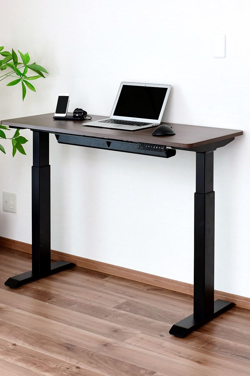 Amazon.co.jp: 山善(YAMAZEN) 昇降デスク 電動 一枚板 昇降式