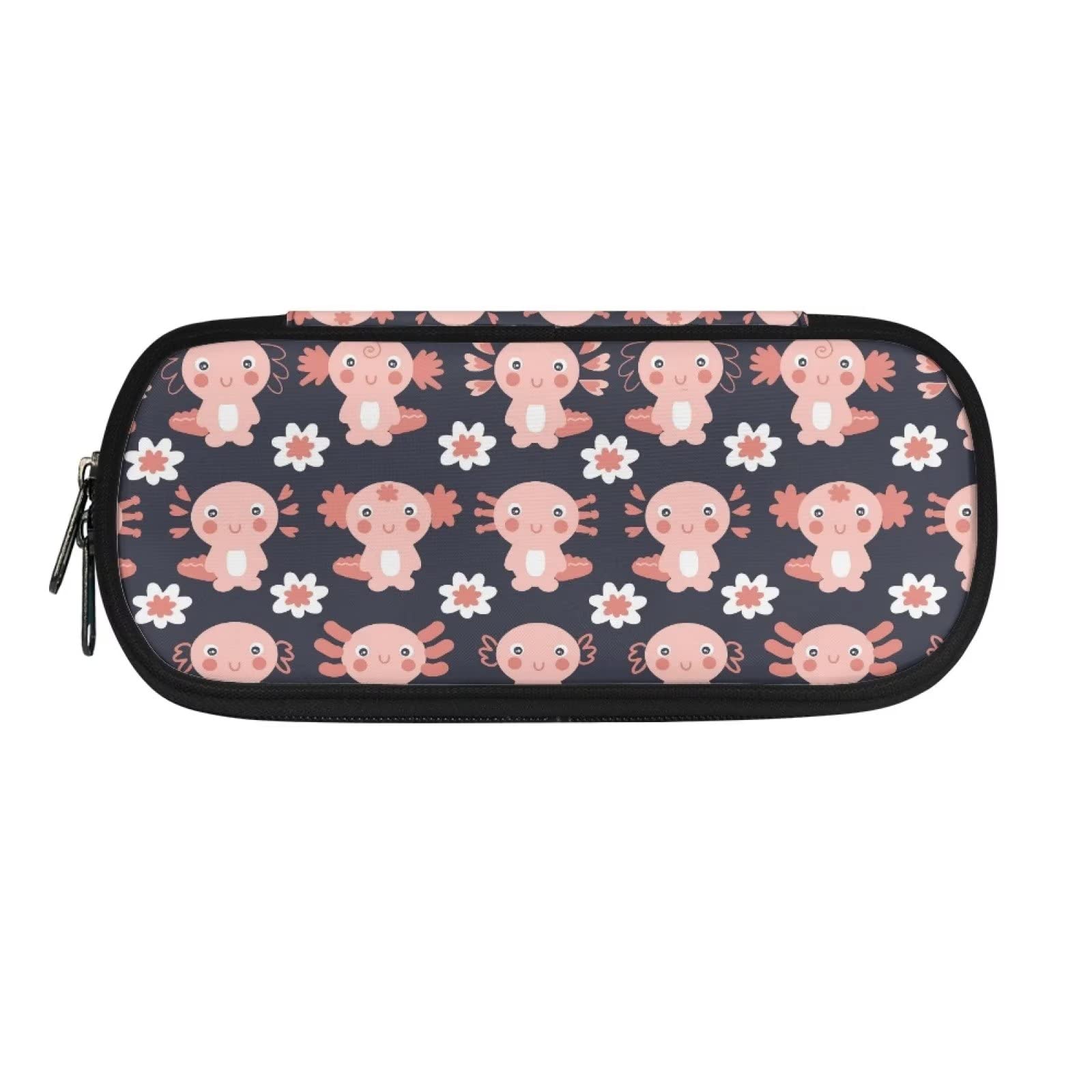 Showudesigns Sakura Axolotl Pen Pencil Case for Girls Pencil Box Durable Pen Carrying Case with Pen Slots and Double Zipper Stationery Bag Study Supplies — image 1