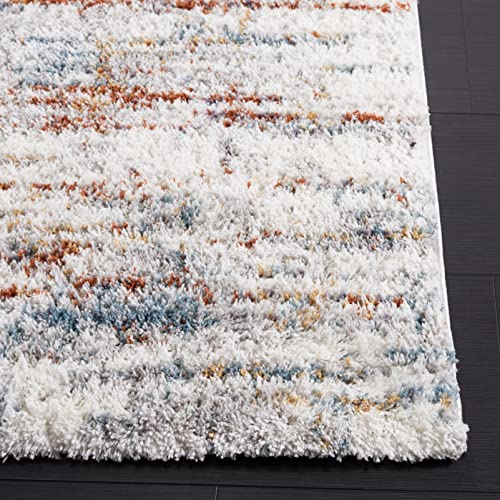Tapete Berber Shag 7' x 7' Azul Rust e Ivorio miniatura 6
