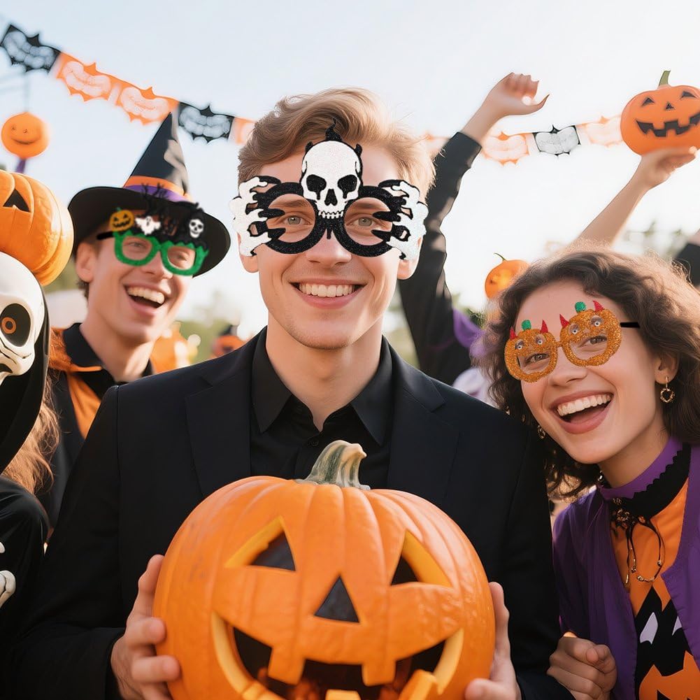 3 szt. śmiesznych okularów na Halloween, dekoracyjne okulary na imprezę, zabawne akcesoria do kostiumów i uroczystych uroczystości
