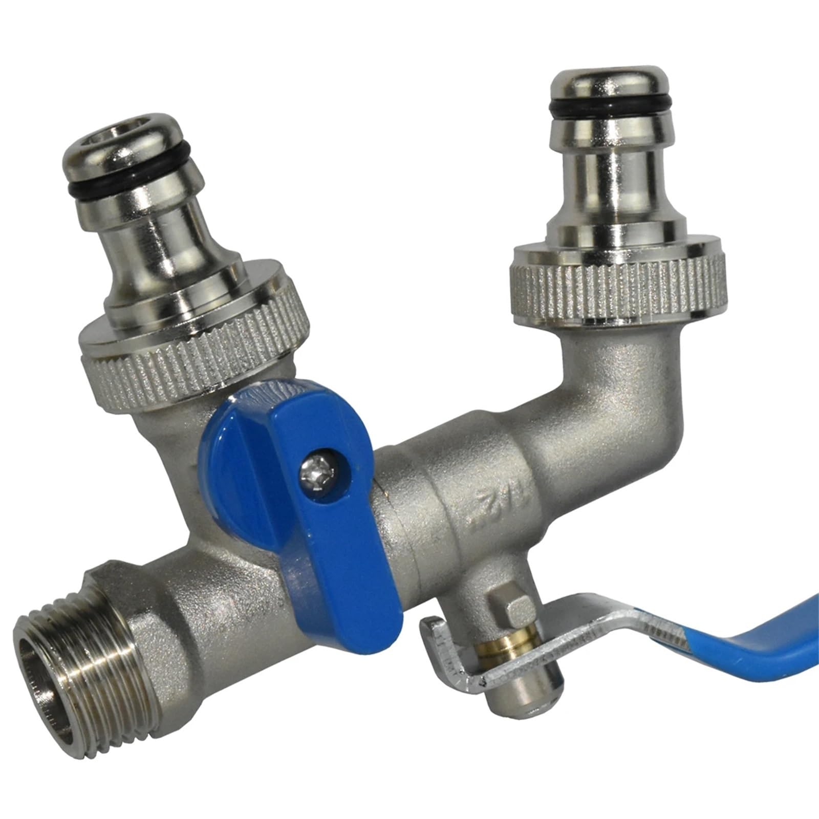 Adaptador de grifo de latón de repuesto para jardín, conector de tanque de agua IBC de 1/2 pulgada, válvula de bola de manguera de riego de 2 vías (SPL11-591-1PCS)