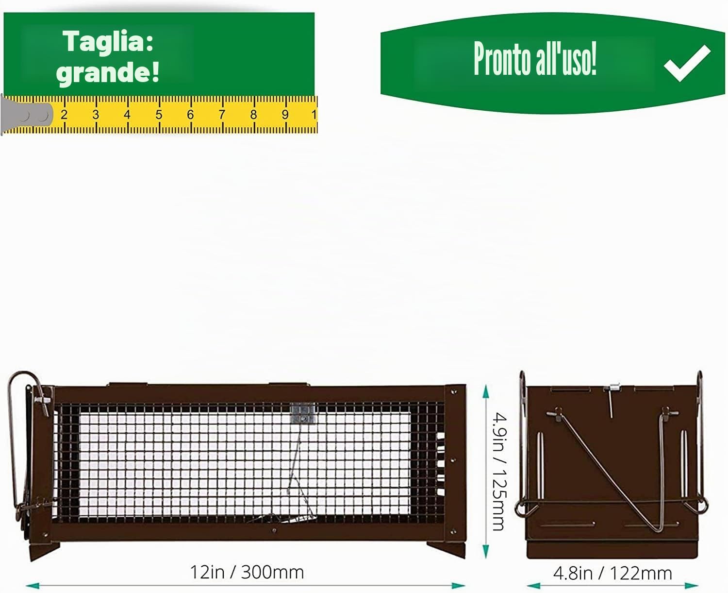RatzFatz Gabbie Trappola, Trappola Topi● Vincitore 2021 ● Professionale, Giardino e Casa, Set trappola animali, Conigli e Criceti, Sensibilita` Regolabile, Multiuso, Gabbia, Caccia