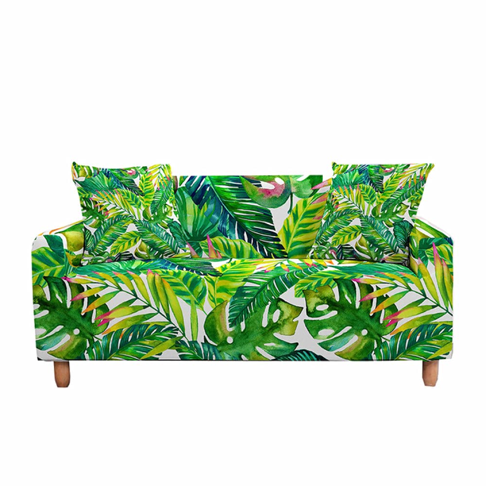 Housse de canapé imprimé feuille tropicale pour un salon exotique