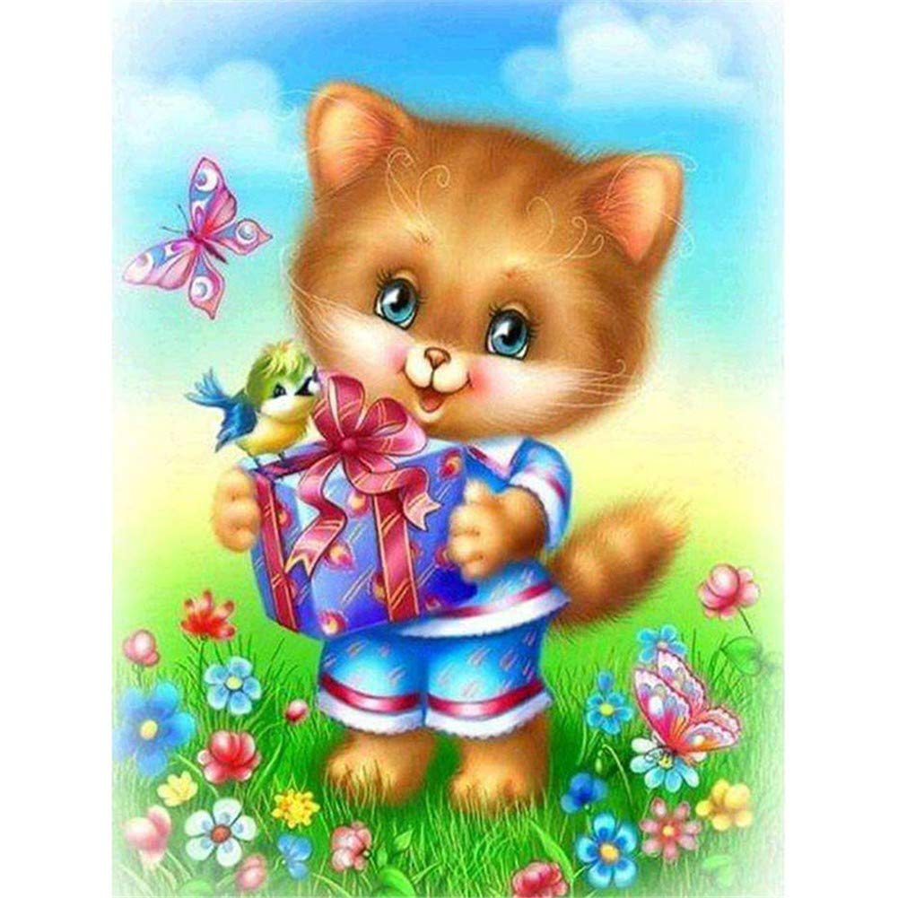 Peinture diamant chat pour décorer votre salon et chambre de touches scintillantes