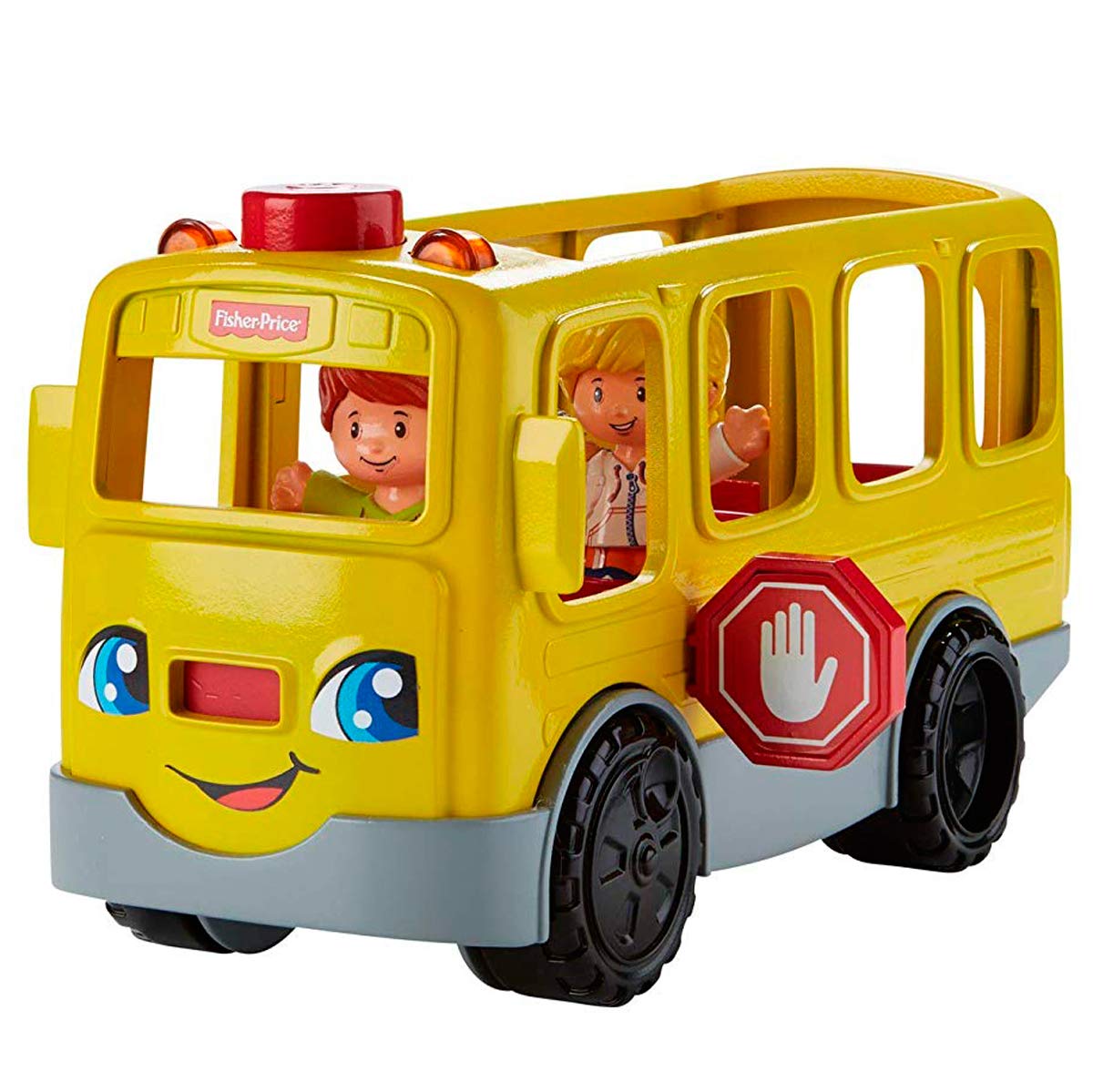 Fisher-Price Little People Autobús siéntate Conmigo Coche de Juguete con Luces y Sonidos y 2 Figuras, para bebés +1 año, versión español (FKX01)