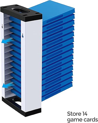 Vista 4 de ECHZOVE Estante de almacenamiento para PS5 soporte de pared para almacenamiento de juegos PS5 y soporte para controlador PS5 soporte