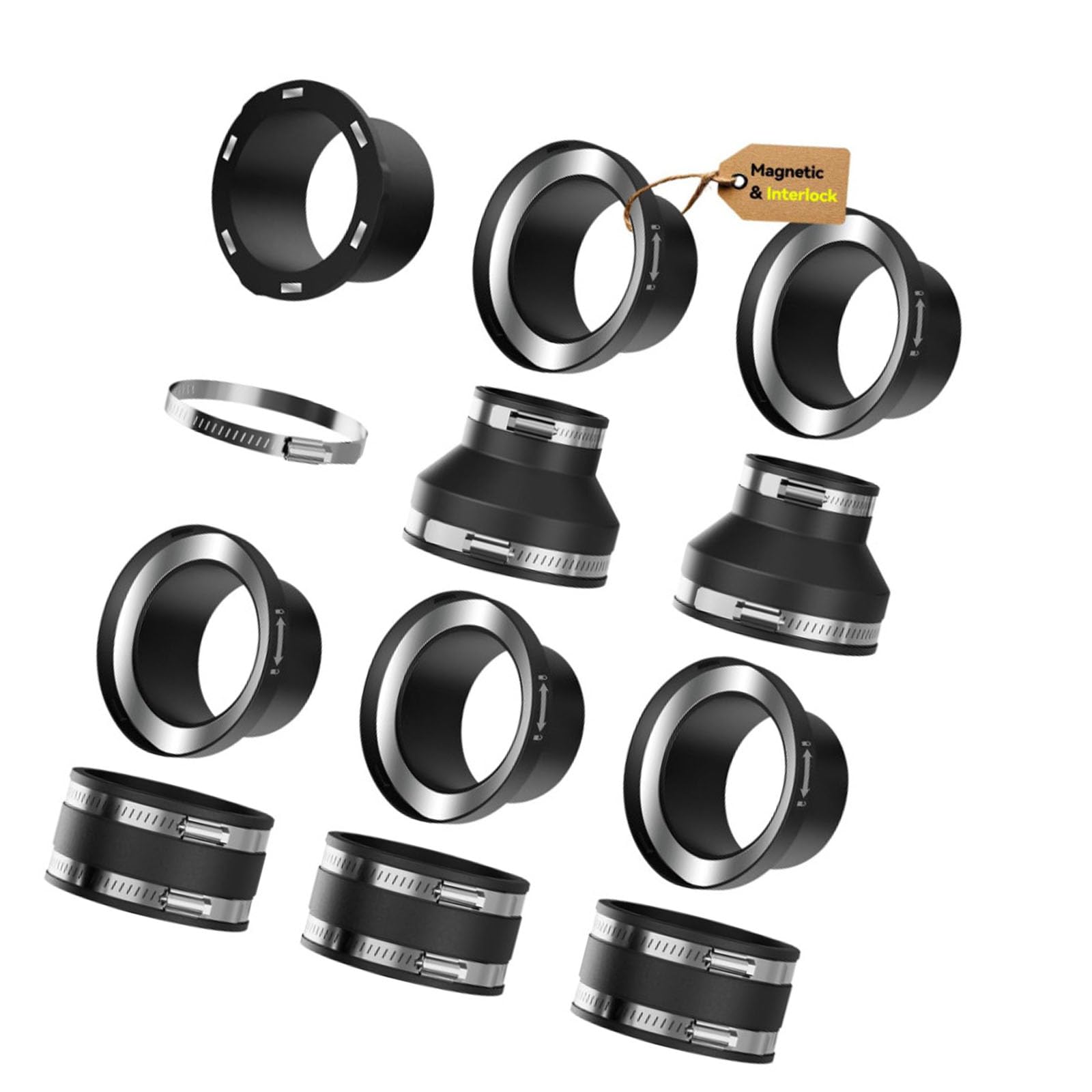 Geavonyg Collection Connector 12Pcs Strong Connection Suitable For 4 Inch Hose Woodworking Collection Set