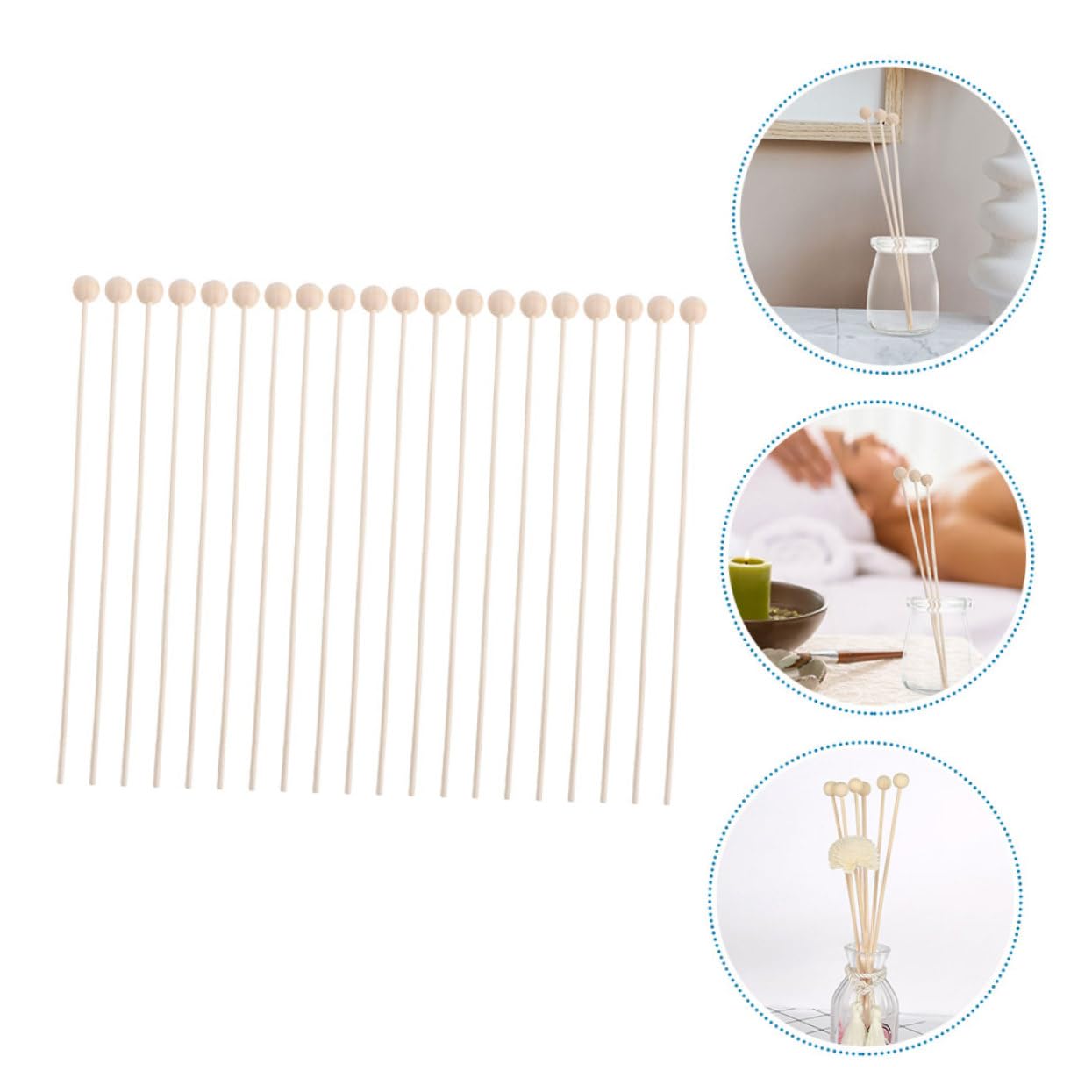 PRETYZOOM 30pcs Rattan Wood Diffuser Sticks for Fragrance Replacement Wands for Home Decoration and Relaxation for Any Room