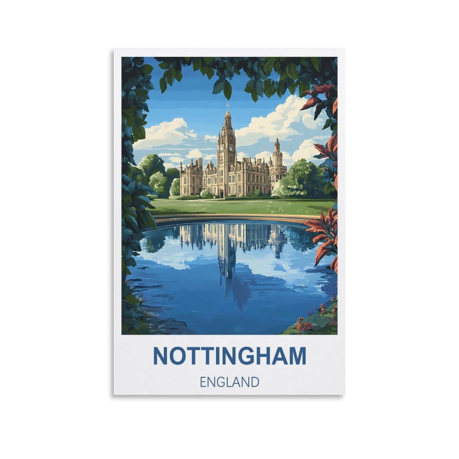 EZMLFA DIY 5D Diamond Art Painting Kits,Nottingham England Colourful Rhinestone Diamond Arts Kits for Beginners, Perfect Home Wall Decor Gifts 50x60cm