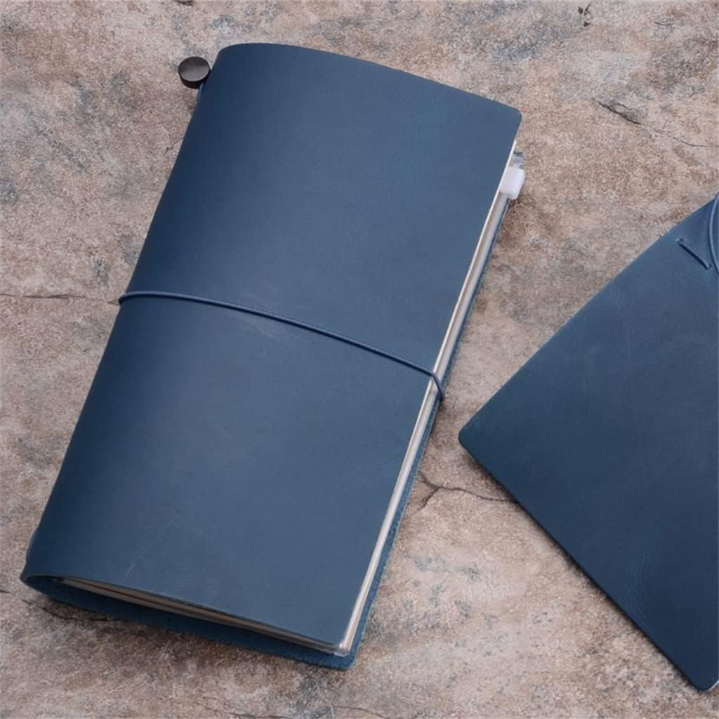 Cowhide Leather A6 Spiral Notebook Sketch Books Notepad Retro Loose-Leaf Planner Vintage Office School Supplies (Color : E, Size : Standard 220x125mm)