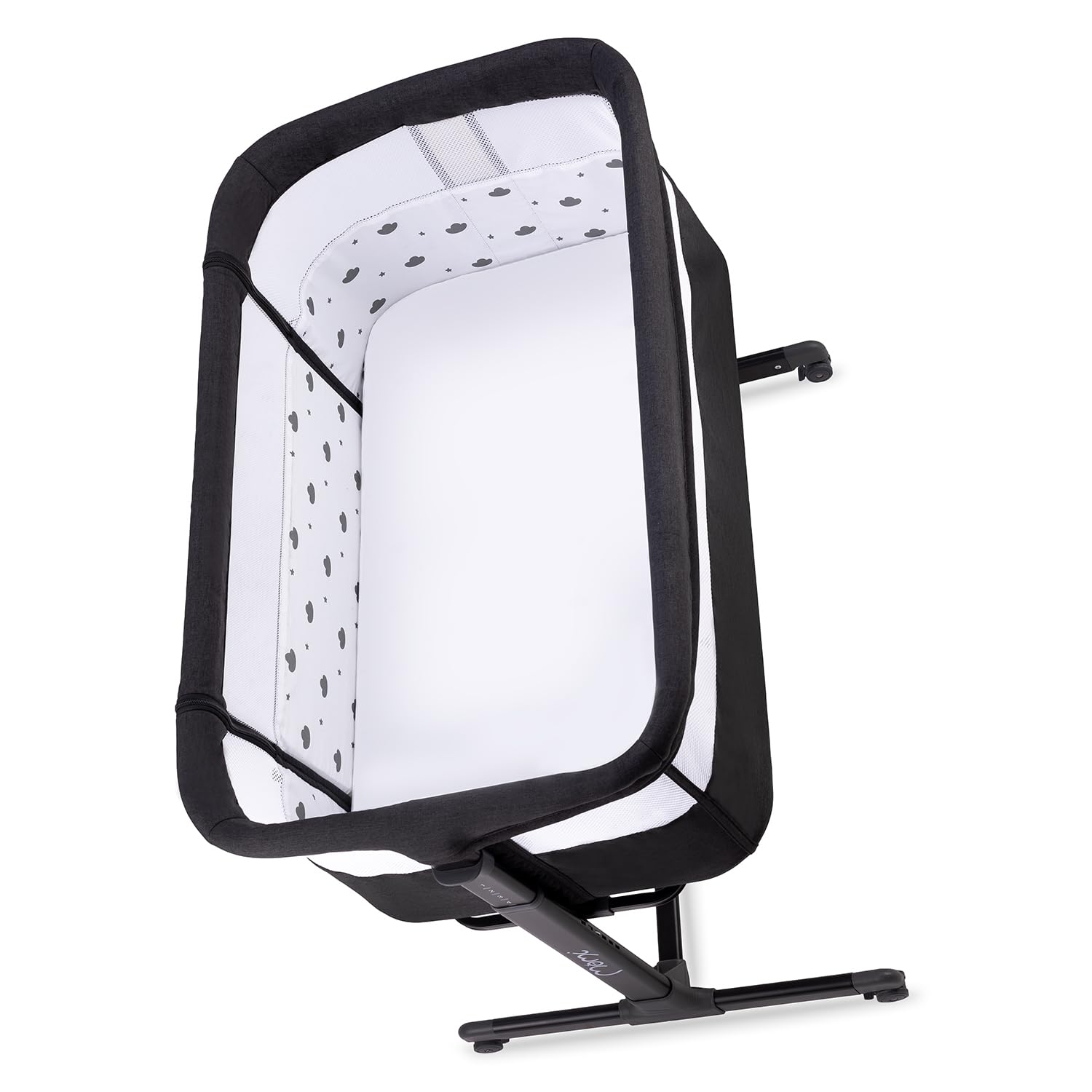 Momi REVO Lettino multifunzionale, con regolazione dell'altezza su 6 livelli da 72 a 82 cm, con rotelle, materassino incluso, cinghie di fissaggio, zanzariera e barra giochi