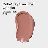 Vista 50 de Revlon - Lápiz labial líquido Overtime con brillo de labios transparente, maquillaje facial ColorStay, doble extremo con vitamina E en ciruela/baya