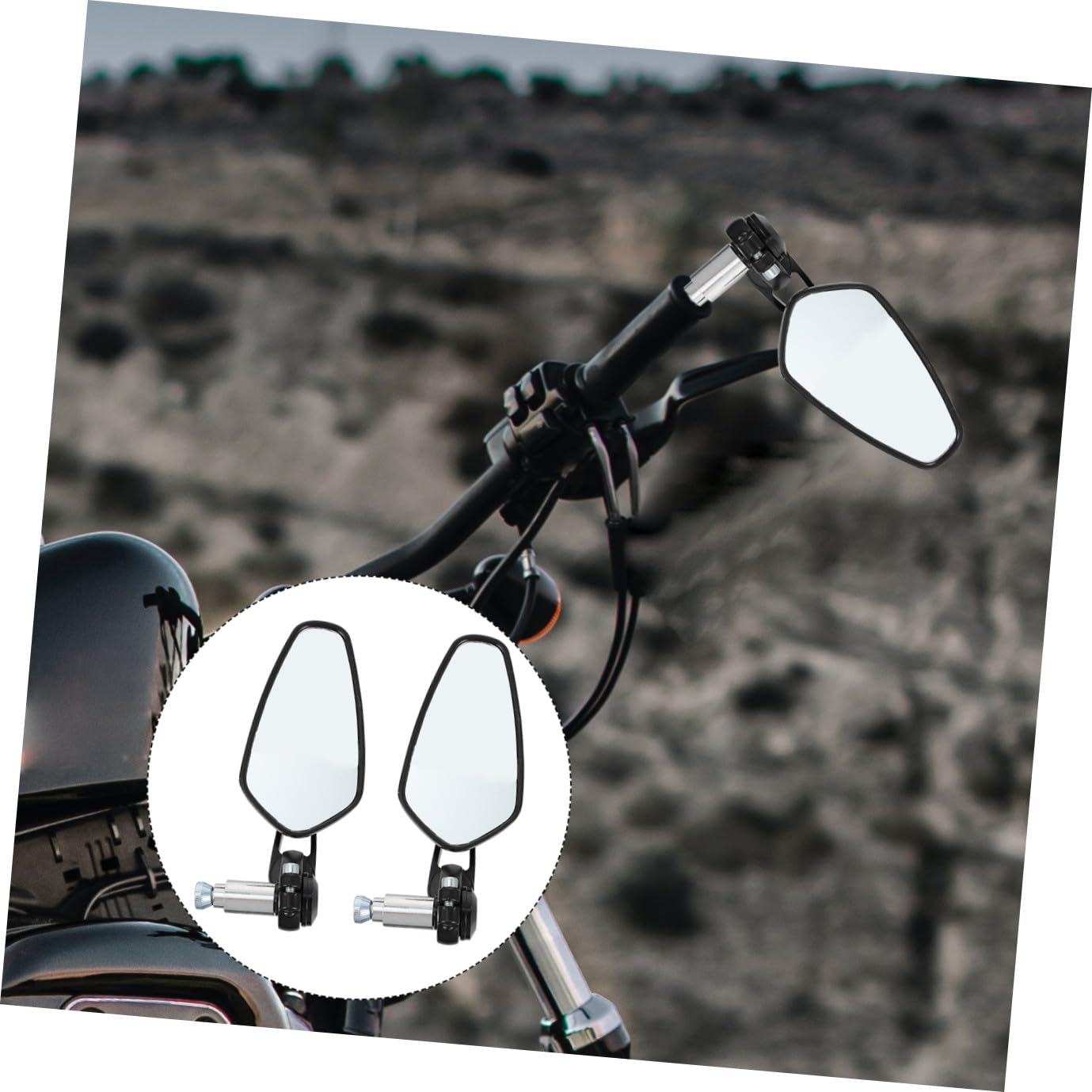 iplusmile Specchietti Moto Bar End in Lega di Alluminio Neri 22mm Set di 2 per Scooter e Naked Retrovisori ad Alta Definizione per Guida Sicura