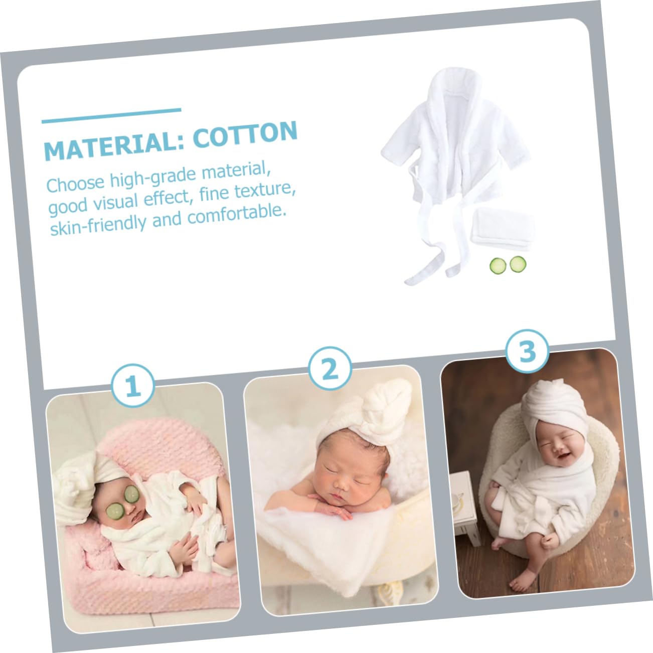 Mikikit 1 Satz Foto Requisiten Fotozubehör Für Kinder Bademäntel Outfits Baby Badedecke Kostüm Kinderanzug Bademantel Kostüm Requisiten Baby-kit Weiß Mädchen Korallenvlies Kleid Kleinkind