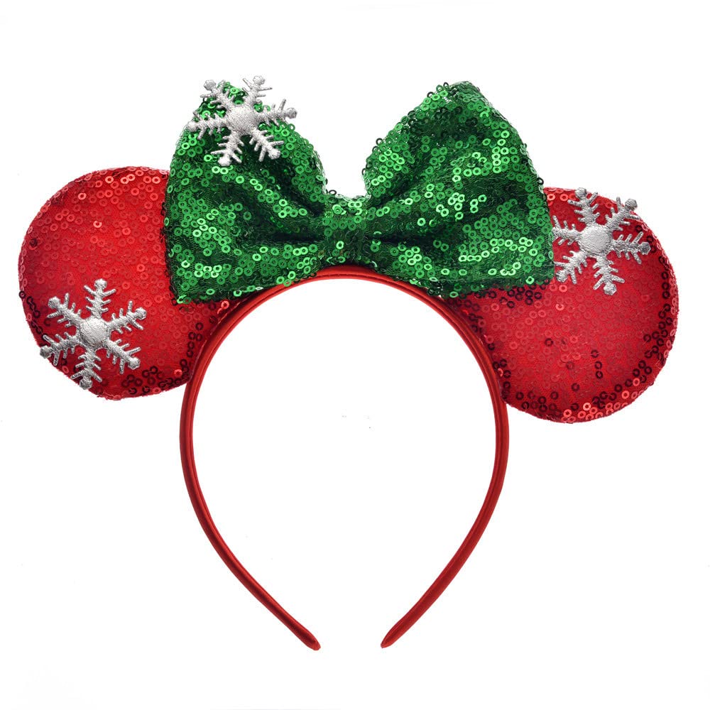 vanveneValentine's Day Headband Sequin Sparkle Mouse Ears，Minnie ears Holiday Mickey Ears