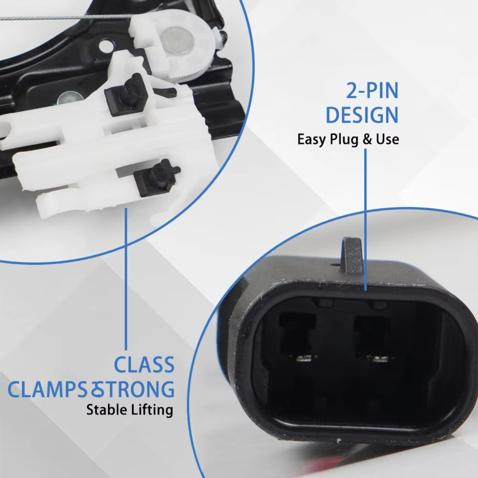 Compatibile Con Fiat 500 1.4L 2012-2019 Staffa Regolatore Alzacristallo Motore Anteriore Destro Sinistro Posteriore Laterale 2 Pin Con Motore 5206097 52060970 Meccanismo Alzacristalli