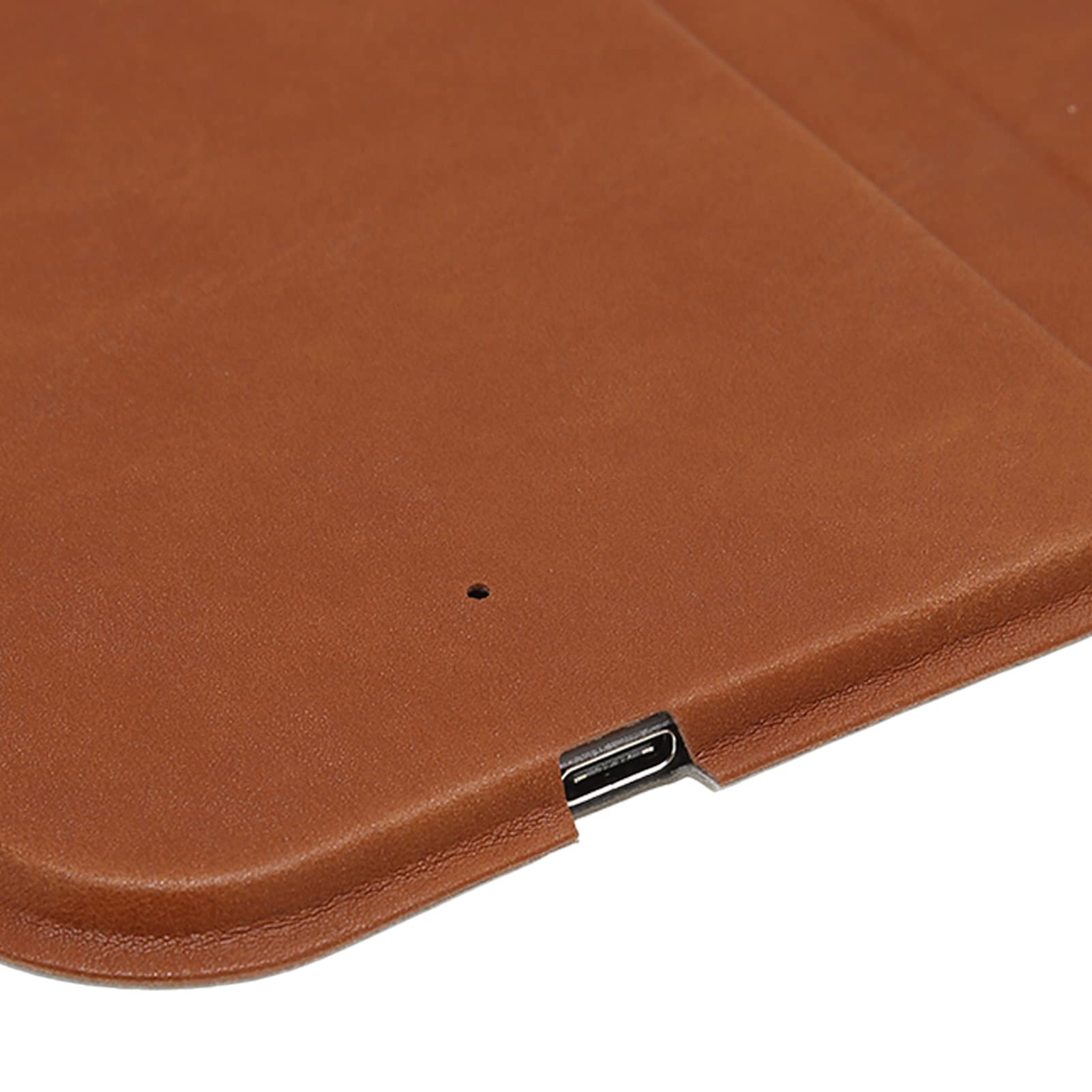 ADITAM Tappetino per Mouse Wireless Caricabatterie Wireless, Tappetino per Mouse a 3 Pieghe, Dispositivo di Protezione Integrato, Standard Qi, Design Leggero e Portatile (Marrone) Double The