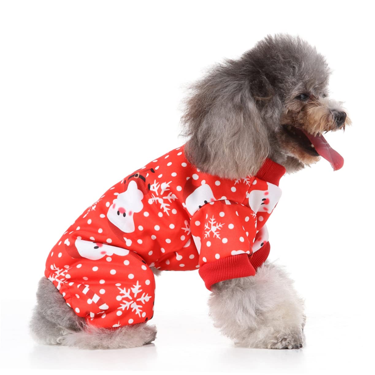 HMJGDHX 2 Pezzi Vestiti Natalizi per Cani Completi per Animali Domestici Caldo Modello Babbo Natale Abito Natalizio per Cucciolo XL Maglione Natalizio