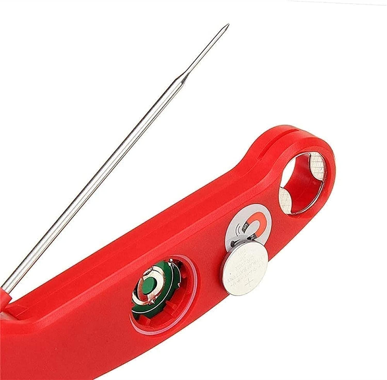IP67 Termómetro de carne de lectura instantánea digital impermeable con retroiluminación y ranura magnética y función de calibración plegables de 13 cm para cocinar dulces de comida, BARBACOA Pa