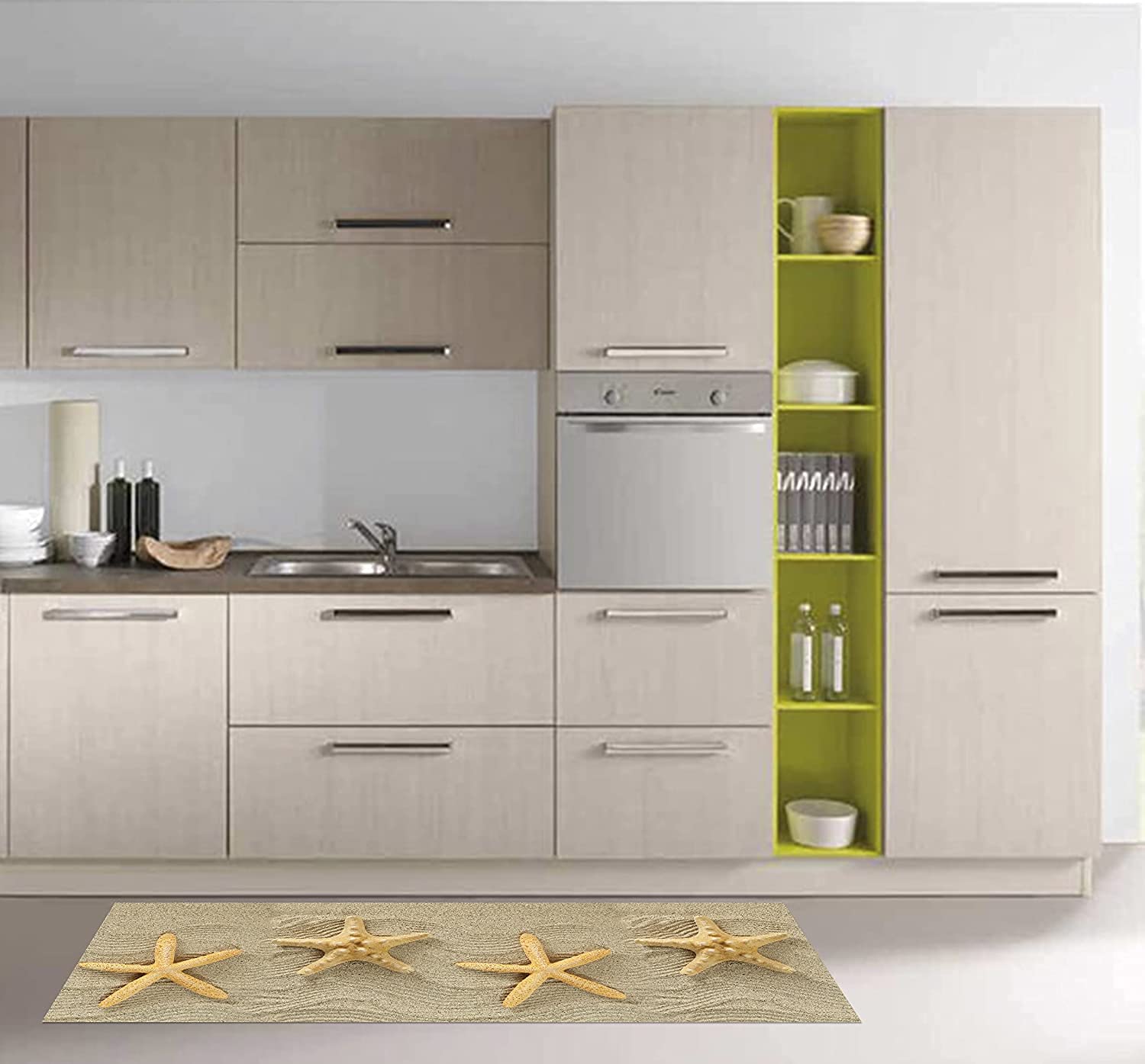 Tappeto Cucina Antiscivolo Lavabile - Passatoia In PVC/Cotone Stampa Pietre, 52x100 Cm, Made In Italy - Foto 7