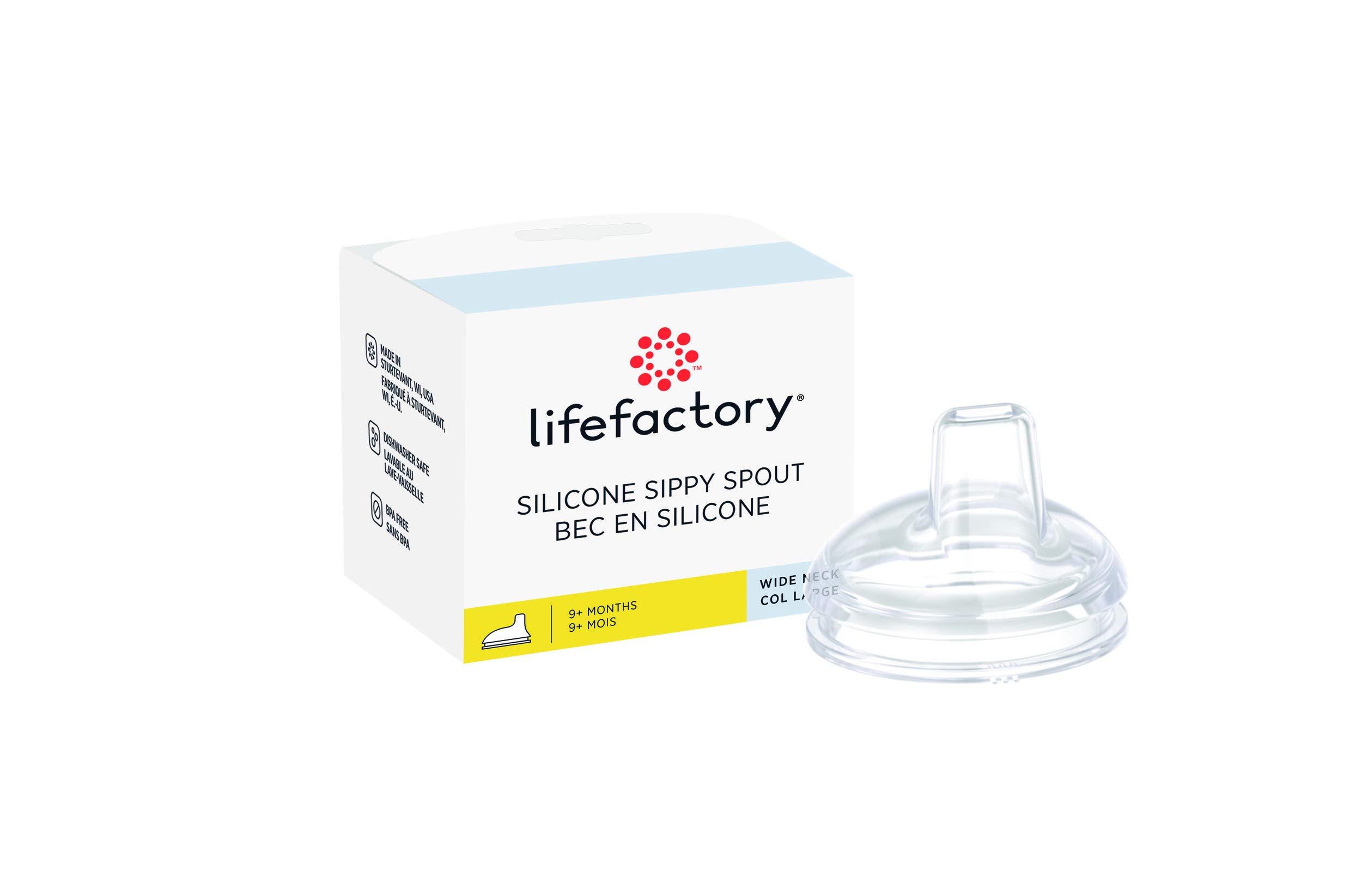 Lifefactory Wide Neck Soft Sippy Spout (9+ Months), 1-Pack,Clear,LG8556