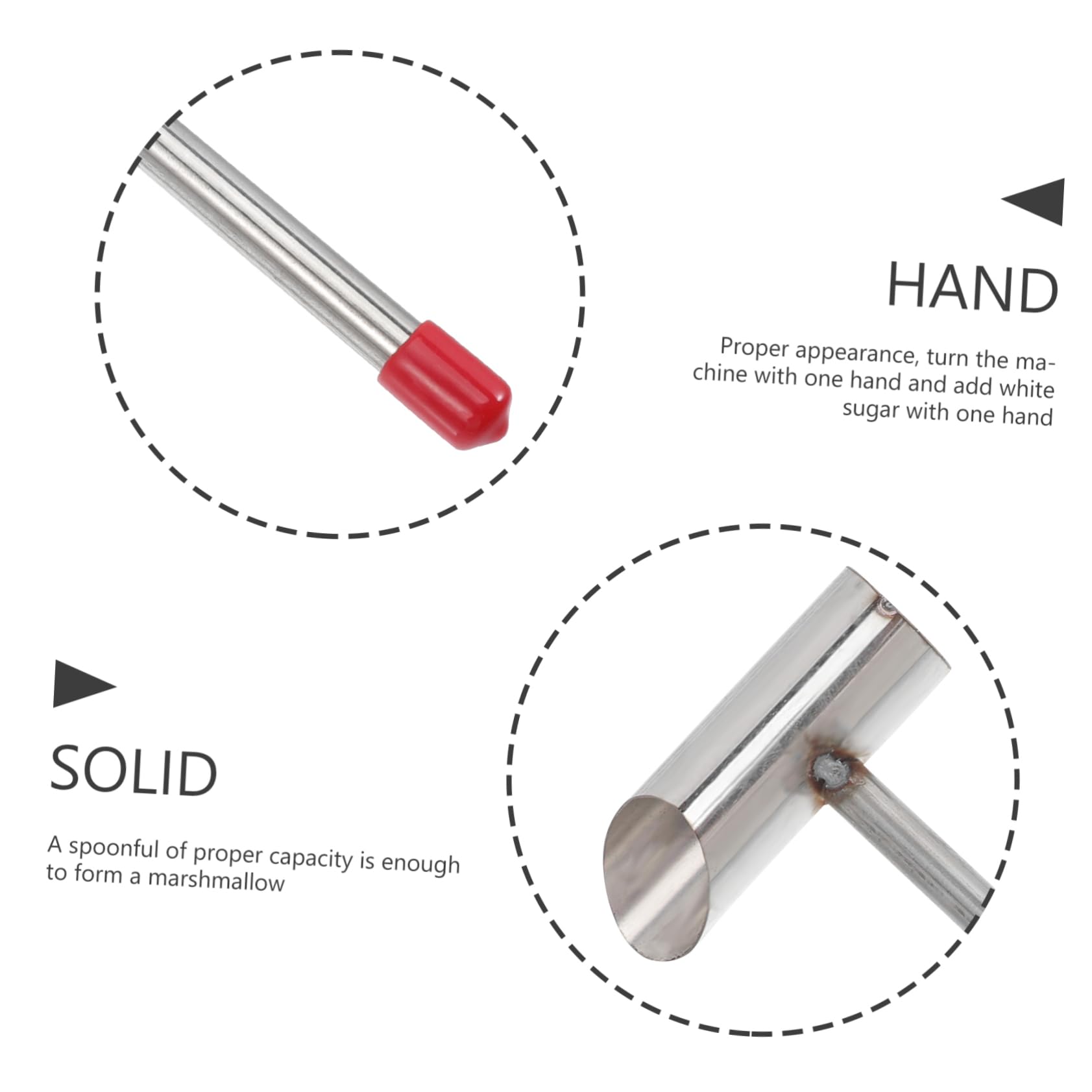 UTHCLO Candy Scooper – Edelstahl Zuckerportionierer Mit Langem Griff, Praktisch Für Marshmallows & Co. – Farbe Zufällig