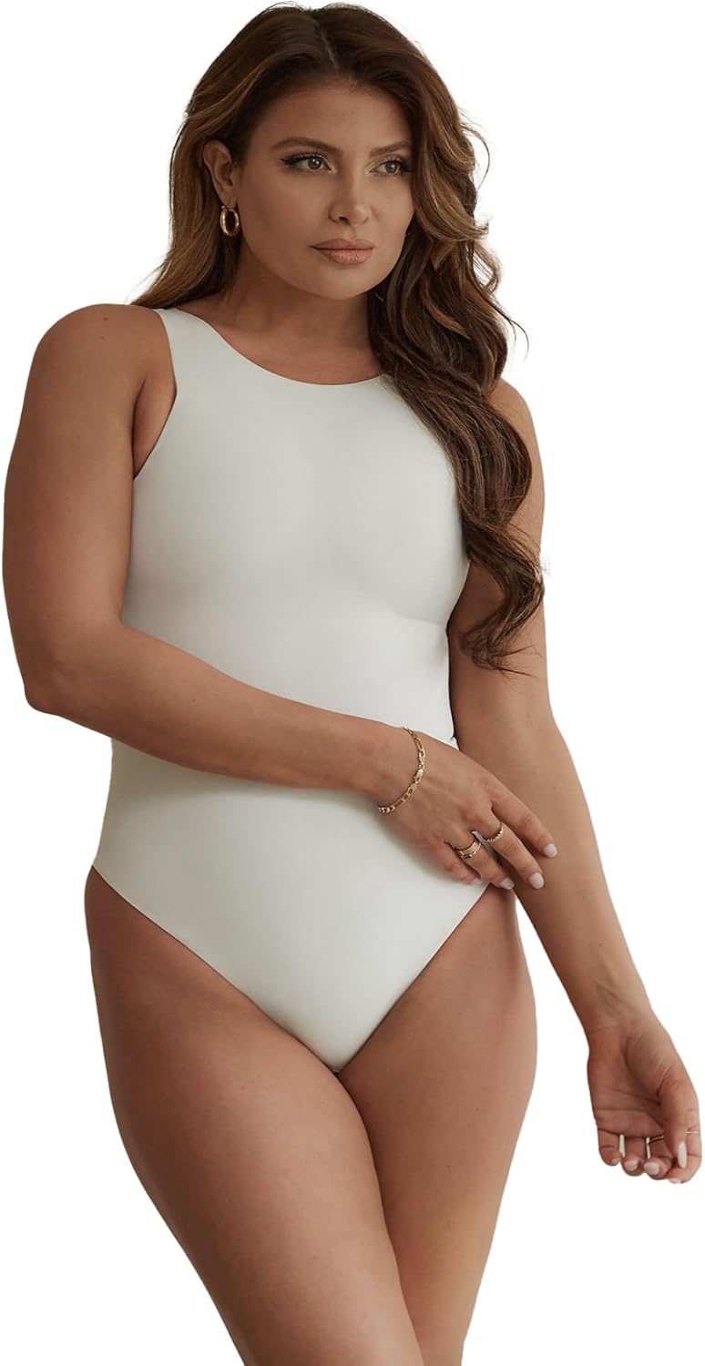 Pinsy Shapewear High Neck Hourglass Shapewear Thong Bodysuit