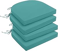 Vista 31 de downluxe - Cojín para asiento, redondo, impermeable, para exteriores e interiores, para patio o jardín, 43 x 41 x 5 cm, amarillo, paquete de 4