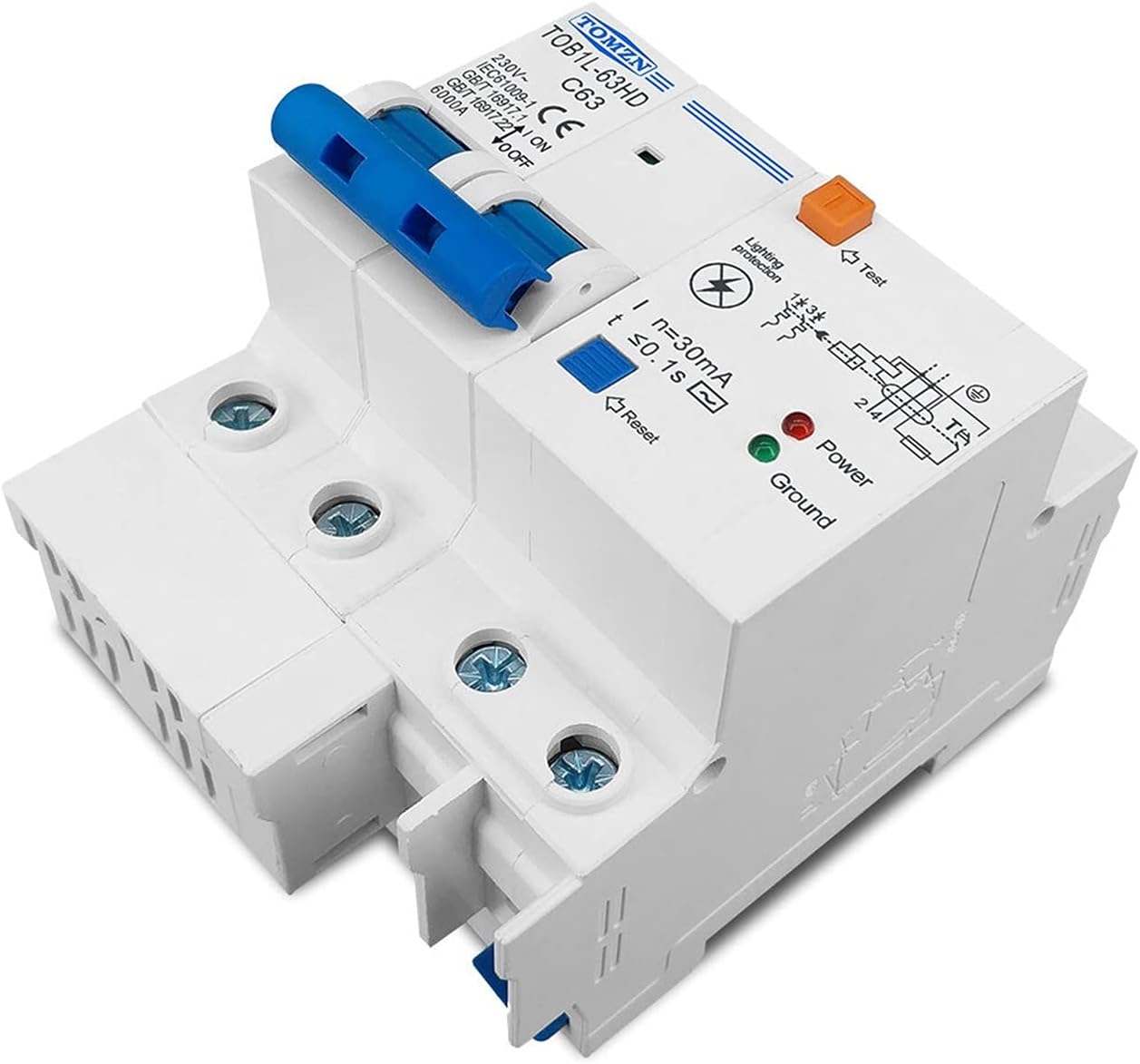 Relay Main Switch Residual Current Circuit Breaker with Surge Protector RCBO MCB with Lightning Protection SPD(32A)