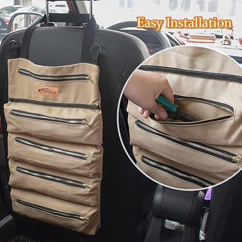 Miniatura 6 de Bolsa de almacenamiento de rollo de herramientas multiusos, bolsa de rollo de herramientas, funda de transporte portátil, diseño de bolsillo de gran