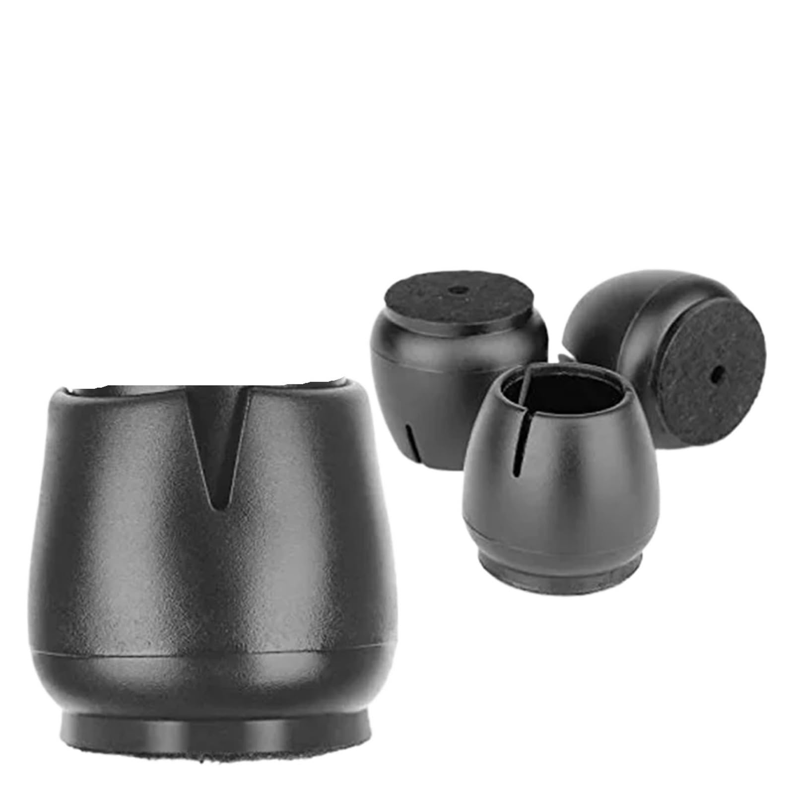 Lot de 24 embouts ronds en silicone antidérapant pour pieds de chaise, tabouret, canapé, table, protection des sols et meubles Noir 15-18 mm