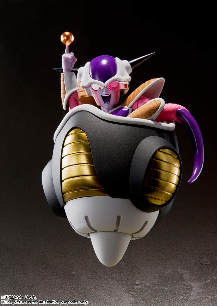 Frieza First Form & Frieza pod Set Fig 11 cm Dragon Ball z SH figuarts re-Issue | Dragonball Z - Figura de acción de 4 pulgadas S.H.Figuarts - 1st Form Frieza & Pod