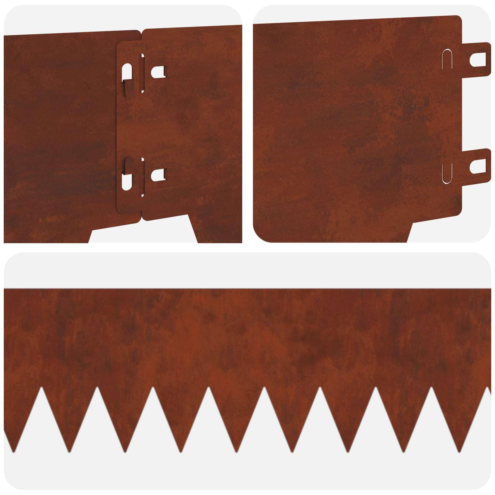 vidaXL Krawężnik do trawnika 10 szt. 103 x 15 cm Stal Rdzawy