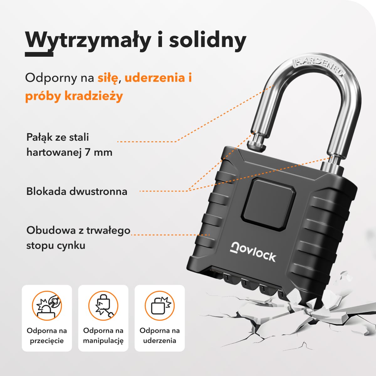 Kłódka szyfrowa heavy-duty – duża, solidna i odporna na warunki atmosferyczne, z pałąkiem 8 mm – wytrzymała do bram, ogrodzeń, szop, garaży i zewnętrznych schowków – 1 szt., czarna