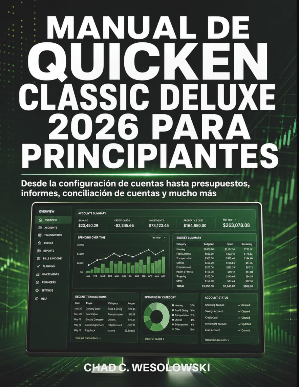 Manual De Quicken Classic Deluxe 2026 Para Principiantes: Desde la configuración de cuentas hasta presupuestos, informes, conciliación de cuentas y mucho más