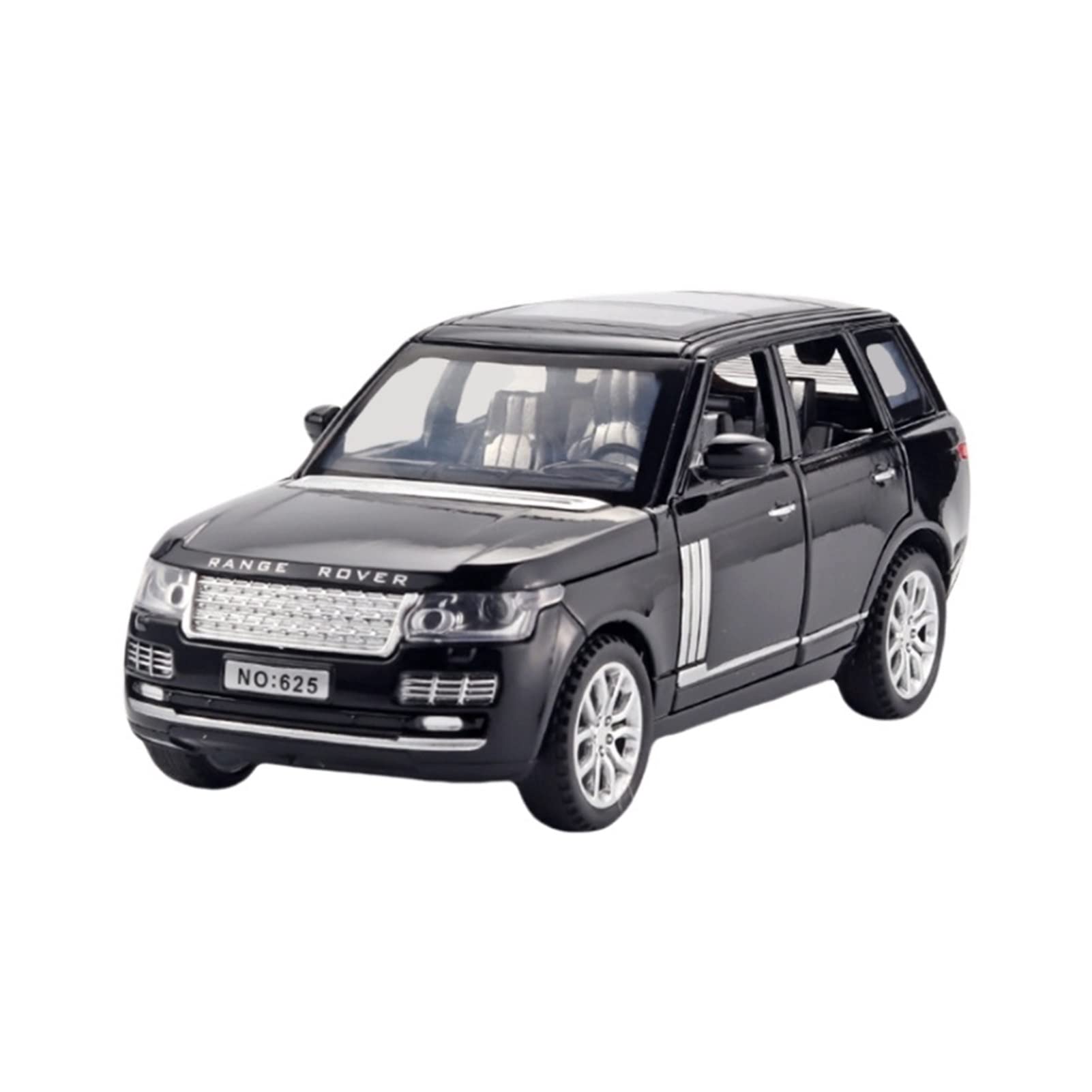 1:32 For Range Rover SUV Alloy Car Model Diecasts Metal Toy Car Vehicles Model Simulation Sound Light Collection Childrens Toy Gift (Color : Black)