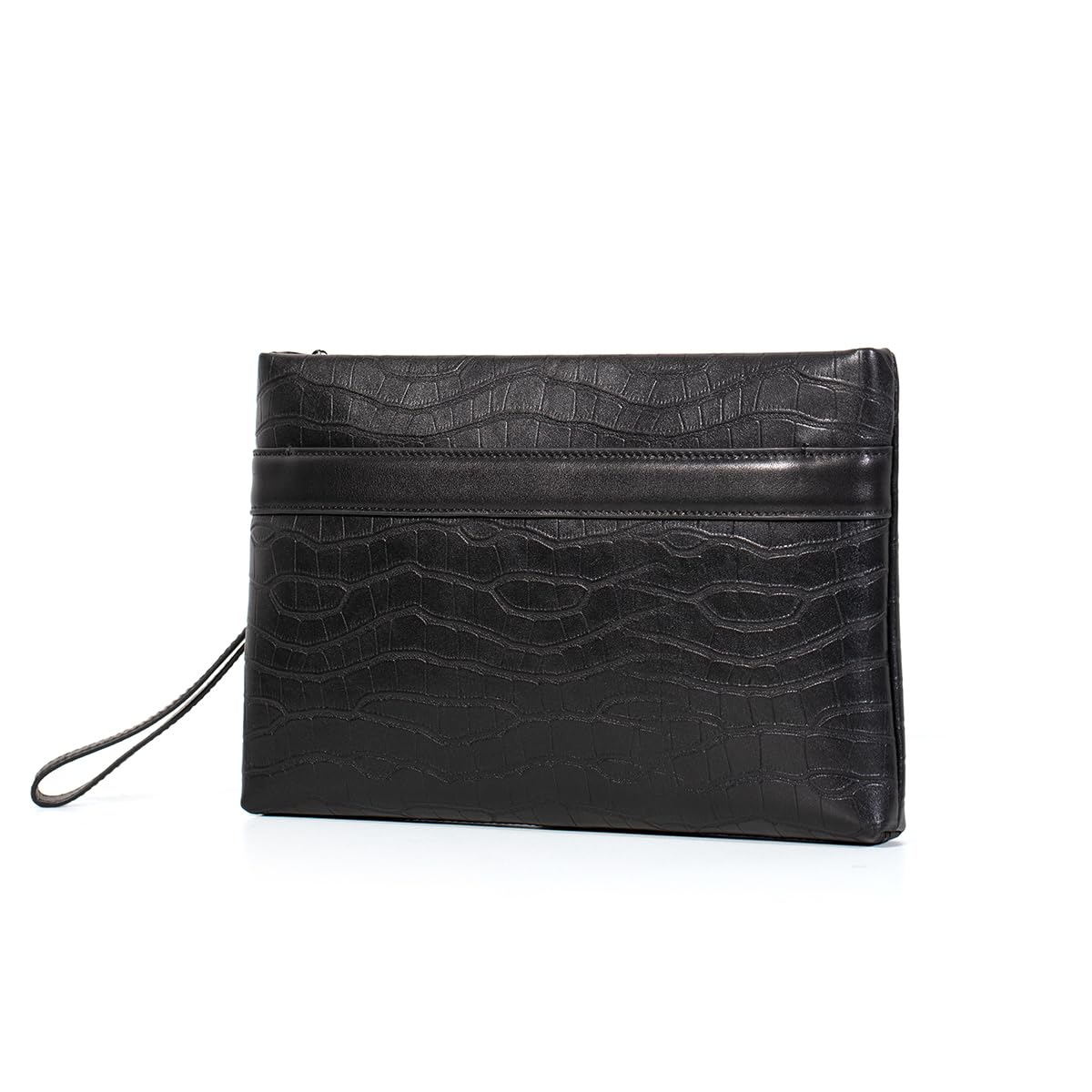 Pochette in vera pelle per uomo borsa da polso borsa da lavoro grande portafoglio borsa busta