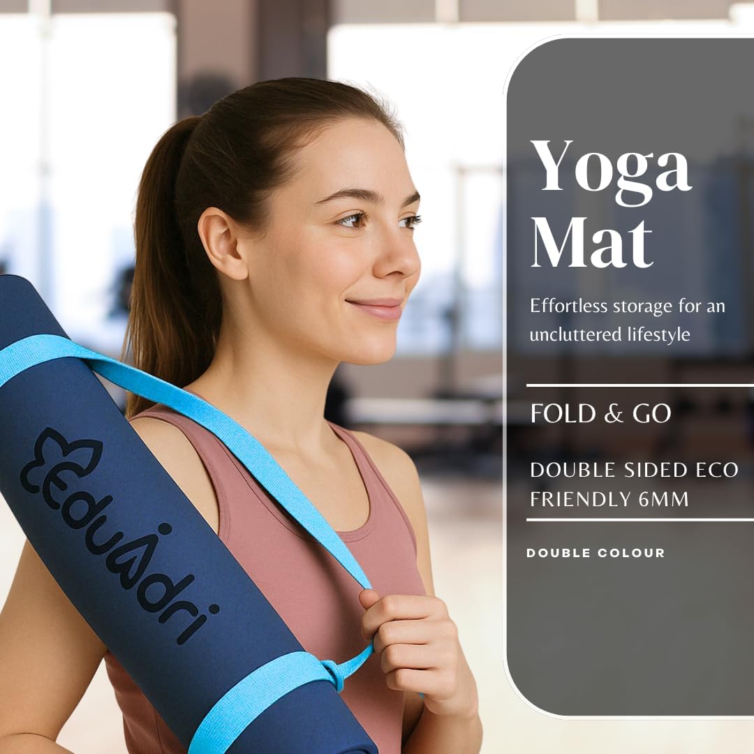 "Premium Extra Thick Yoga Mat With Strap-6mm Non-Slip,Eco-friendly,High-Density TPE,Ideal For Home,Gym, Perfect Exercise Mat for Pilates & Studio-72 L*24 W, Available In Rectangular & Arch Shapes"