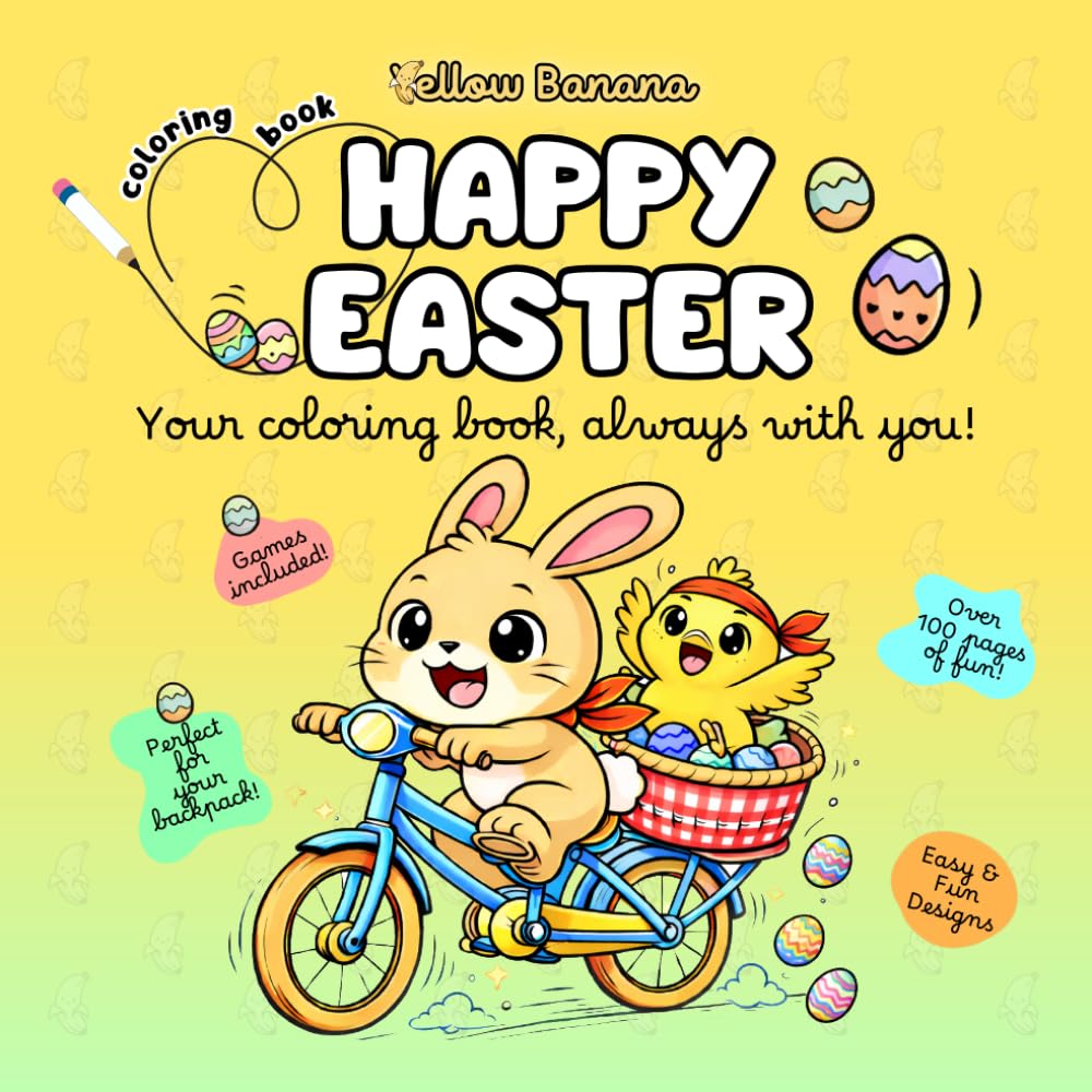 Easter Coloring Book for Kids: 100+ Pages with Bunny, Egg and Chick Coloring Pages, Activities and Games, Easy and Fun Designs, Holiday Activity Book