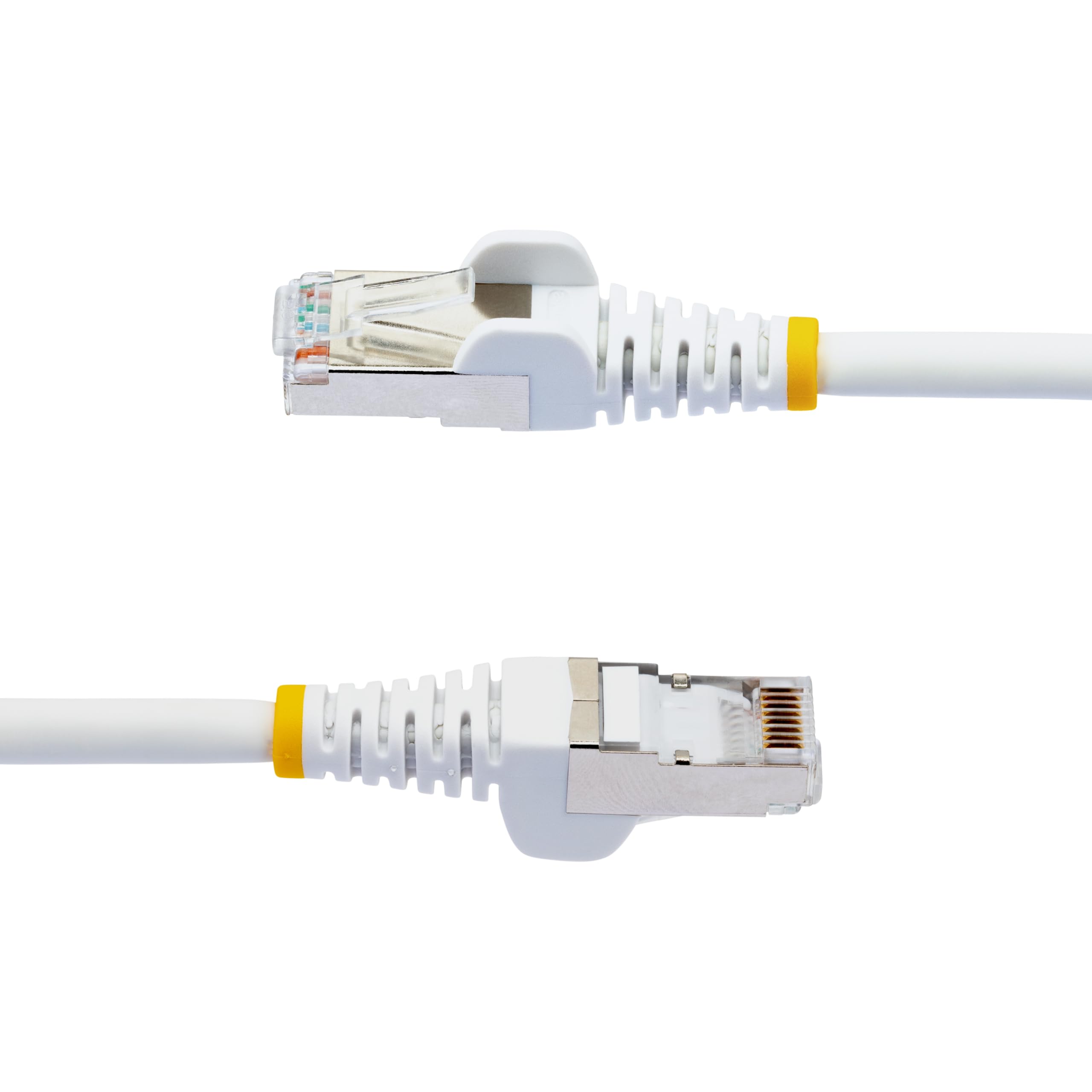 StarTech.com Cable Ethernet CAT6a blanco de 100 pies, RJ45 sin enganches, 10 GbE, 100 W PoE++, S/FTP, 500 MHz, cobre puro desnudo de 27 AWG, LSZH