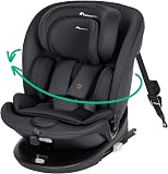 Bebeconfort RevolveFix 360 i-Size, 360 Swivel Car Seat, 0-12 Years, 40-150 cm, ISOFIX Car Seat, Top Tether Installation, 360 Rotation, 6 Recline Positions, 12 Headrest Positions, Full Black - 1