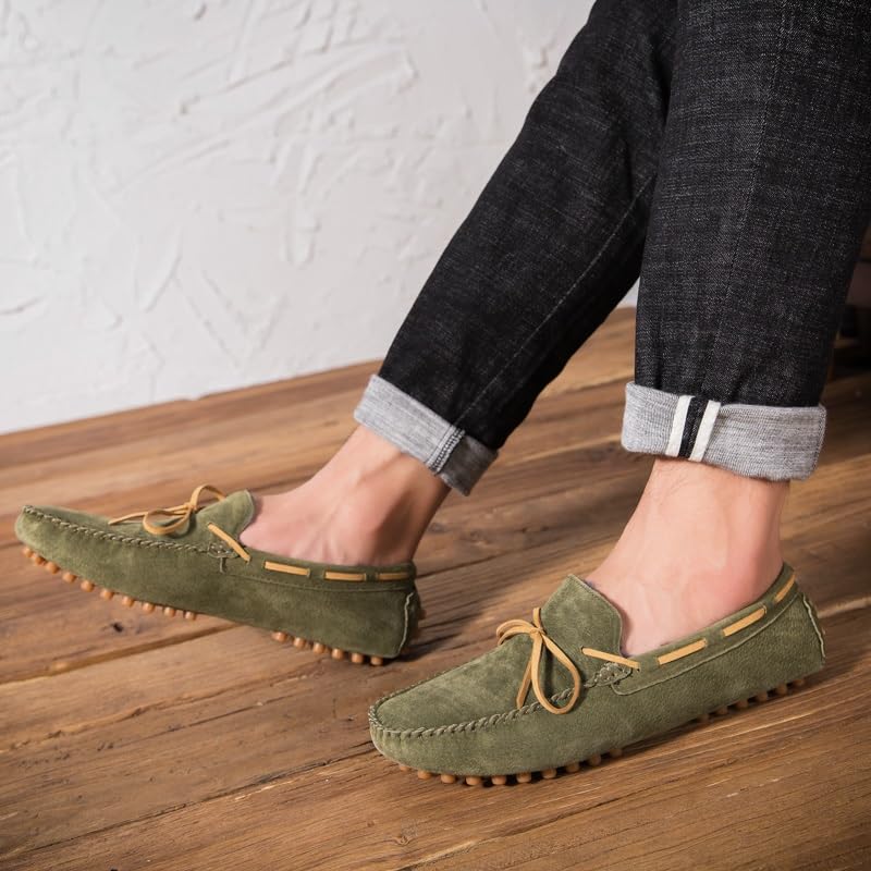 Men's Loafers Shoes Suede Vamp Boatshoes Faux Fur Lining Driving Loafers Flat Heel Anti-Slip Comfortable Casual Outdoor Slip-on4