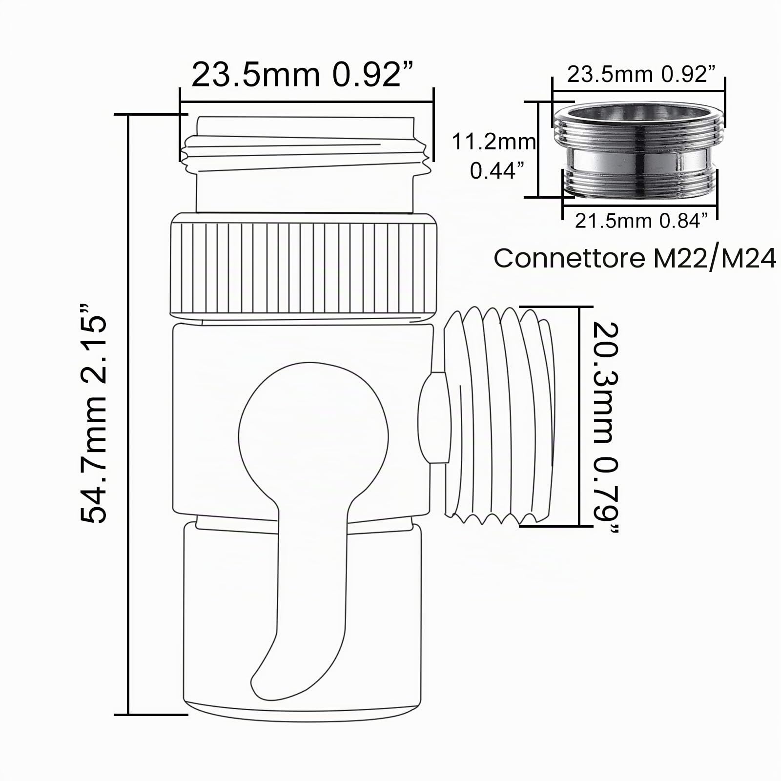 Tecmolog Bidet Portatile Kit Doccetta Bidet Acciaio Inossidabile Doccetta per Bidet WC Doccia con Deviatore Doccia 2 Vie, Tubo Doccia 2m e Supporto Doccetta, WS024F7