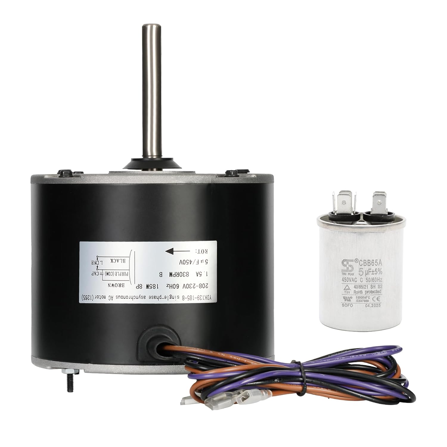 Knocokie 1/4 HP Condenser Fan Motor 0131M00061SP Replacement for Goodman, 830 RPM 1-Speed, 208-230V - HVAC Repair Essential